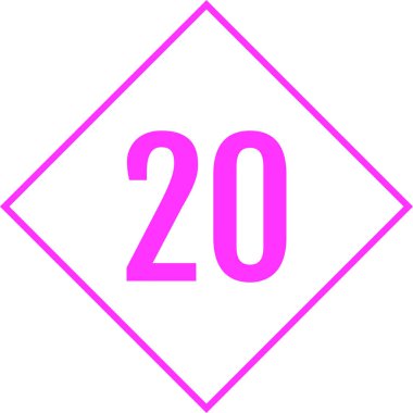 20 numaralı işaret simgesi, vektör illüstrasyonu