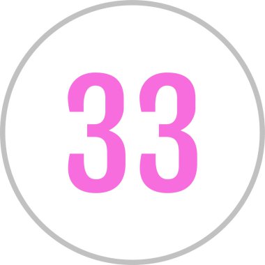 Asgari biçim, 33 illüstrasyonlu düz simge, 33 numara