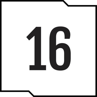 16 numaralı simge vektör illüstrasyonu