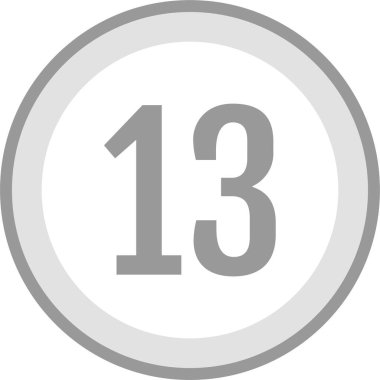 13 numaralı simge. sayılar düz vektör illüstrasyonu