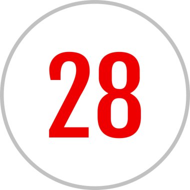 28 numaralı simge. sayılar düz vektör illüstrasyonu