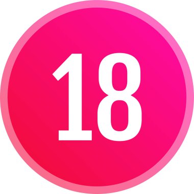 18 numaralı simge, vektör illüstrasyonu