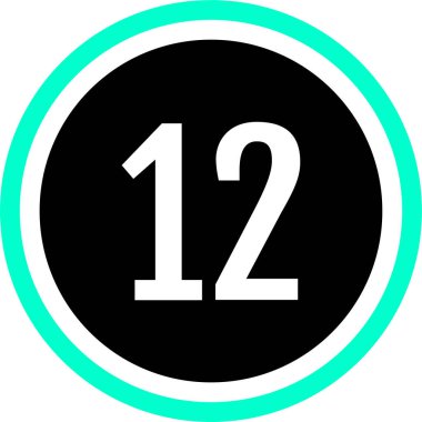 Number 12 icon. flat vector illustration