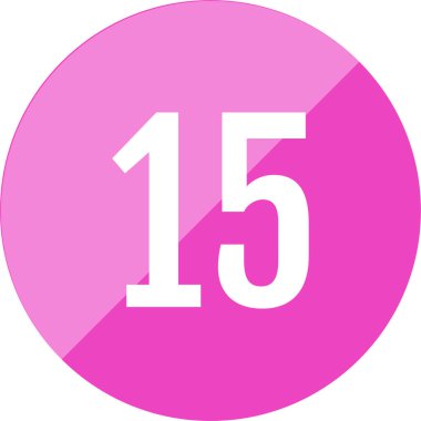 15 numaralı simge. sayılar düz vektör illüstrasyonu