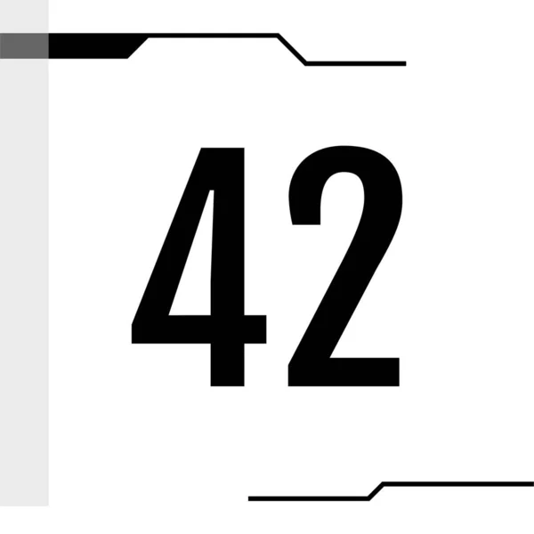 Stile Minimale Illustrazione Numeri Icona Web — Vettoriale Stock