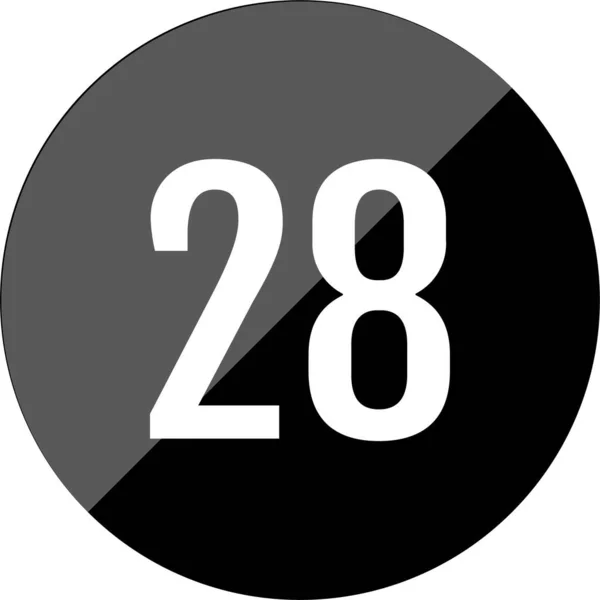28番のアイコン 平面ベクトル図 — ストックベクタ