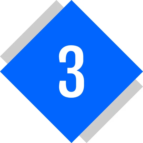 Číselný Znak Matematika Číslo Tři Jednoduchá Webová Ikona — Stockový vektor