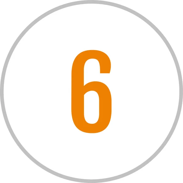 六号数学圆形按钮 有6个数字 — 图库矢量图片