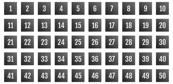 Nummerikon Uppsatt Siffror Från Till Platt Vektor Illustration — Stock vektor