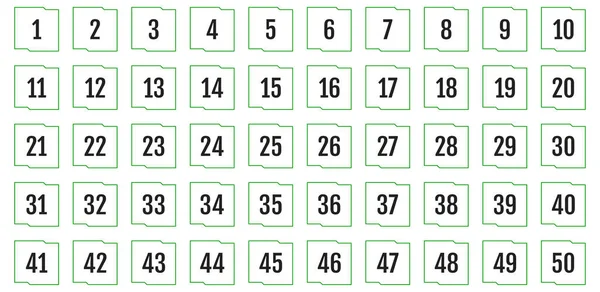 数字图标 数字由1至50平方向量图解 — 图库矢量图片