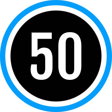 Number 50 icon. flat vector illustration