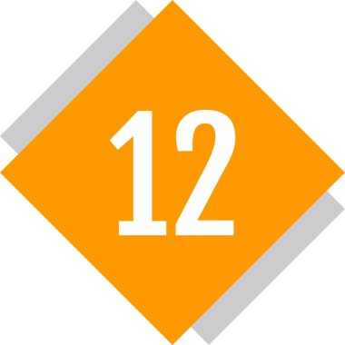 Number 12 icon. flat vector illustration