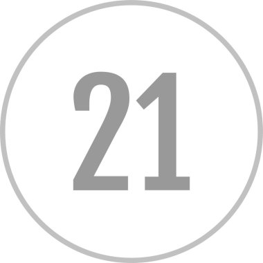 21 numaralı simge vektör illüstrasyonu