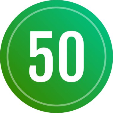 Number 50 icon. flat vector illustration
