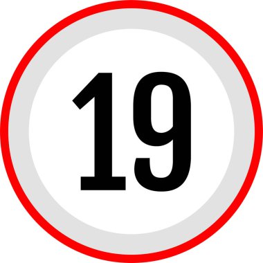 19 numaralı simge, web basit illüstrasyon