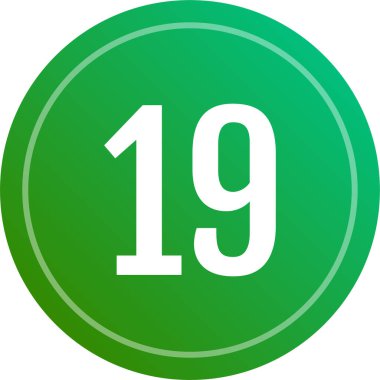 19 numaralı simge, web basit illüstrasyon