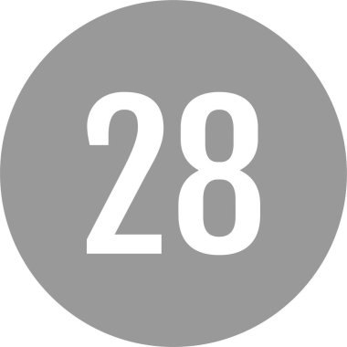 28 numaralı simge. sayılar düz vektör illüstrasyonu