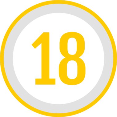 Number 18 icon. flat vector illustration