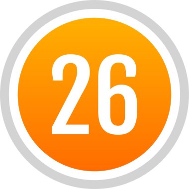 26 numaralı simge vektör illüstrasyonu