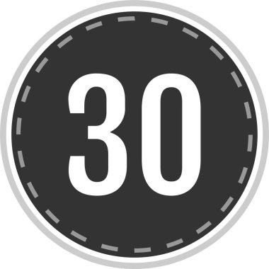 30 numaralı simge vektör illüstrasyonu