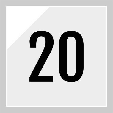 20 numaralı işaret simgesi, vektör illüstrasyonu