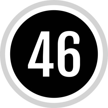 Number 46 icon. flat vector illustration