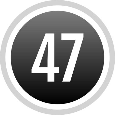Number 47 icon. flat vector illustration