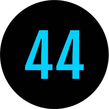 44 numaralı simge, vektör illüstrasyonu      