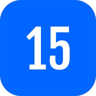 Number 15 icon. flat vector illustration