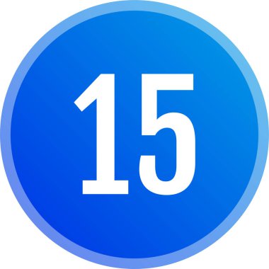 Number 15 icon. flat vector illustration