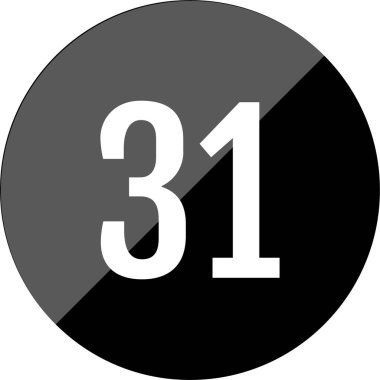 31 numaralı simge vektör illüstrasyonu