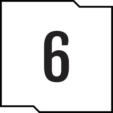 6 numaralı işaret simgesi, web basit illüstrasyon