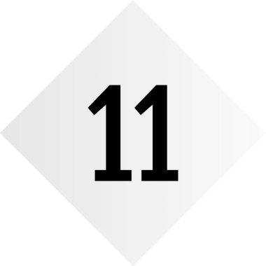Number 11 icon. flat vector illustration
