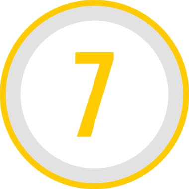 Number 7 icon. flat vector illustration