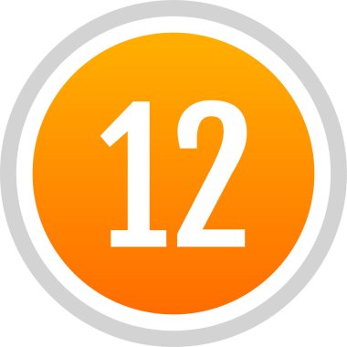 12 numaralı simge. sayılar düz vektör illüstrasyonu