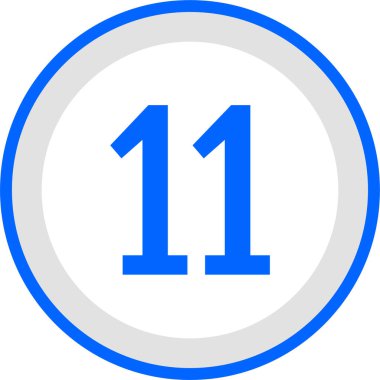 Number 11 icon. flat vector illustration