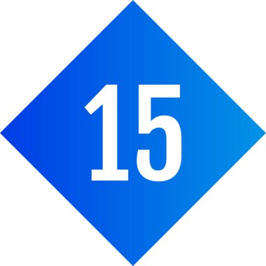 Number 15 icon. flat vector illustration