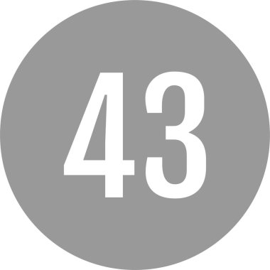 43 numaralı simge, vektör illüstrasyonu      