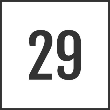 29 numaralı simge vektör illüstrasyonu