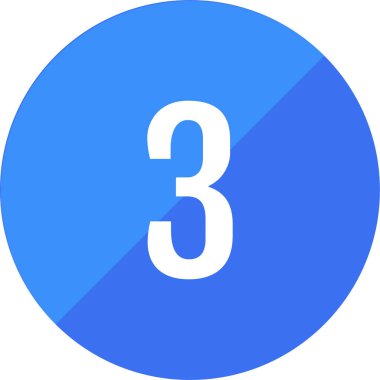 3 numaralı simge, vektör illüstrasyonu      