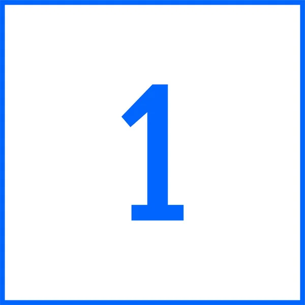 Ikona Číslo1 Čísla Ploché Vektorové Ilustrace — Stockový vektor