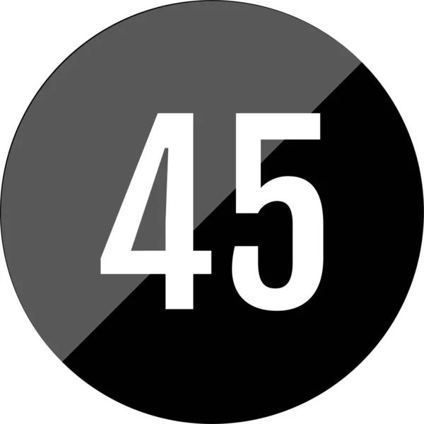 45番のアイコン 数平面ベクトル図 — ストックベクタ