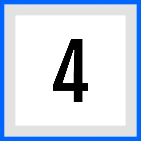 Nummer Fyra Ikonen Siffror Platt Vektor Illustration — Stock vektor