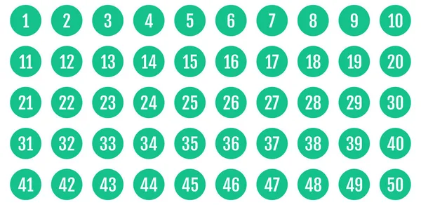 Set Icone Numeriche Numeri Illustrazione Vettoriale Piatta — Vettoriale Stock