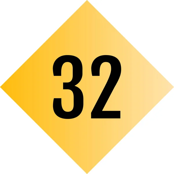 32番のアイコン 平面ベクトル図 — ストックベクタ