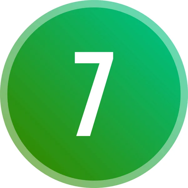 Ronde Knop Met Nummer Eenvoudige Nummer Zeven — Stockvector