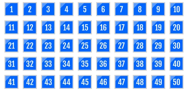 Nummer Icoon Ingesteld Nummers Van Tot Vlakke Vectorafbeeldingen — Stockvector