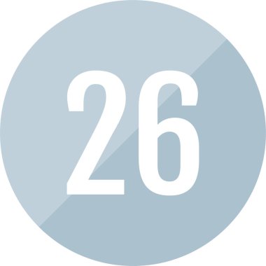 26 numaralı simge, vektör illüstrasyonu      