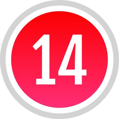 Number 14 icon. flat vector illustration