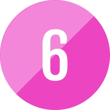 6 numaralı simge, vektör illüstrasyonu      